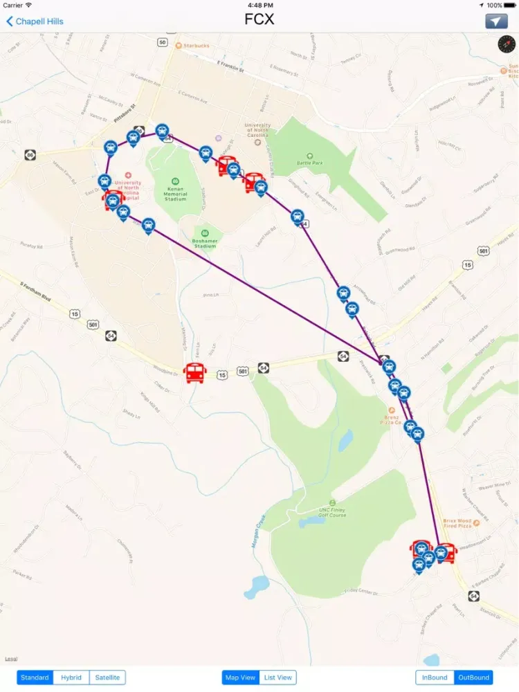 Chapel Hill Transit - North Carolina iPad  स्क्रीनशॉट