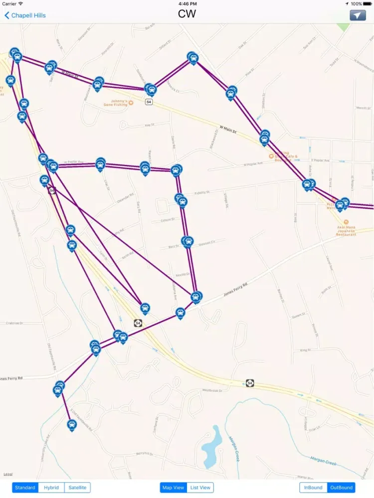 Chapel Hill Transit - North Carolina iPad  स्क्रीनशॉट
