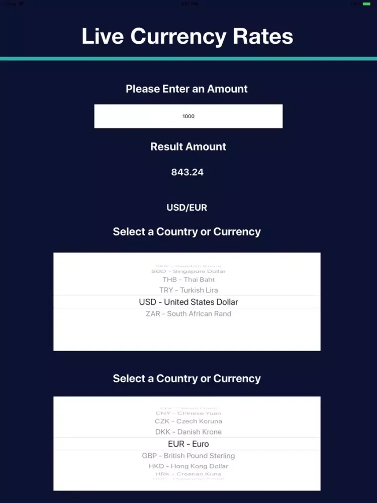 Live Exchange Rate Calculator iPad  Ekran Görüntüleri