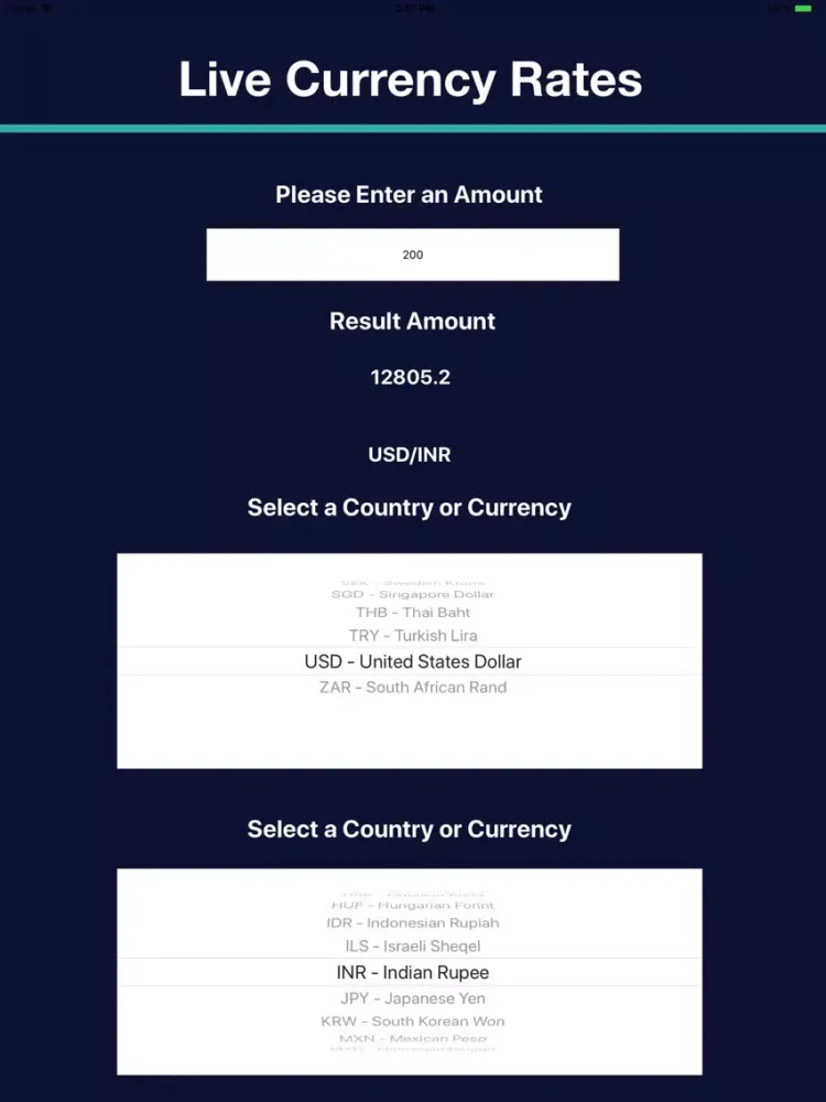 Live Exchange Rate Calculator iPad  Ekran Görüntüleri