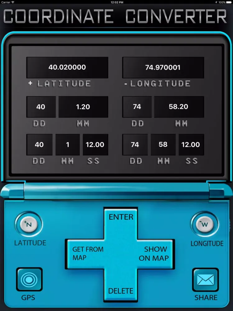 Tangkapan skrin Latitude and Longitude iPad 