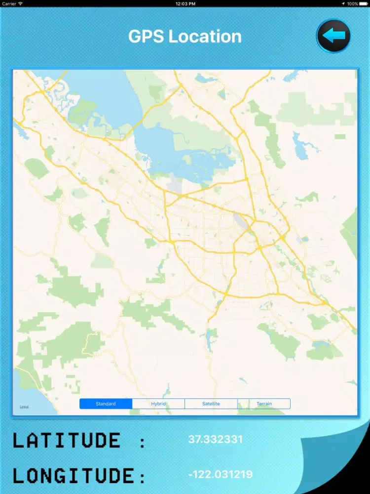 Tangkapan skrin Latitude and Longitude iPad 
