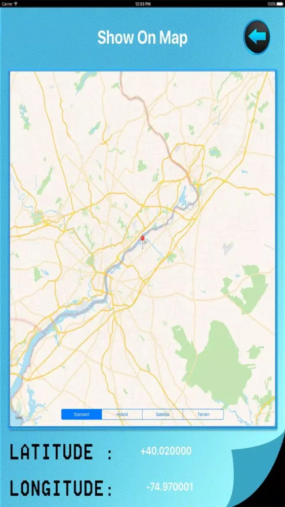 Tangkapan skrin Latitude and Longitude