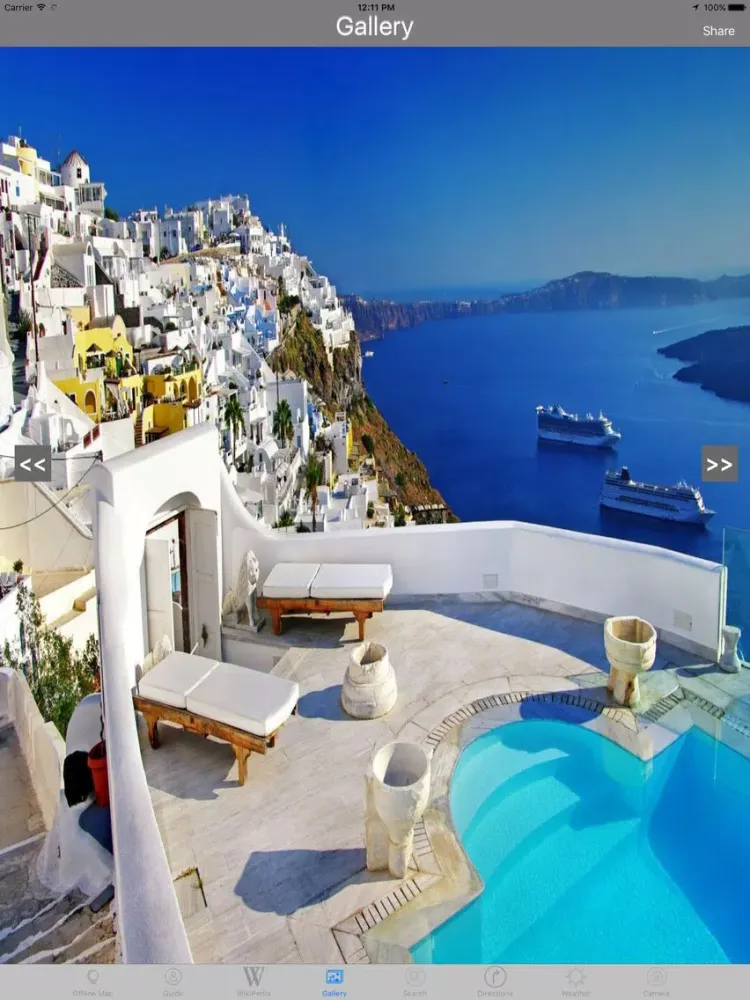 Santorini Islands Greece Tourist Travel Guide iPad  Screenshots