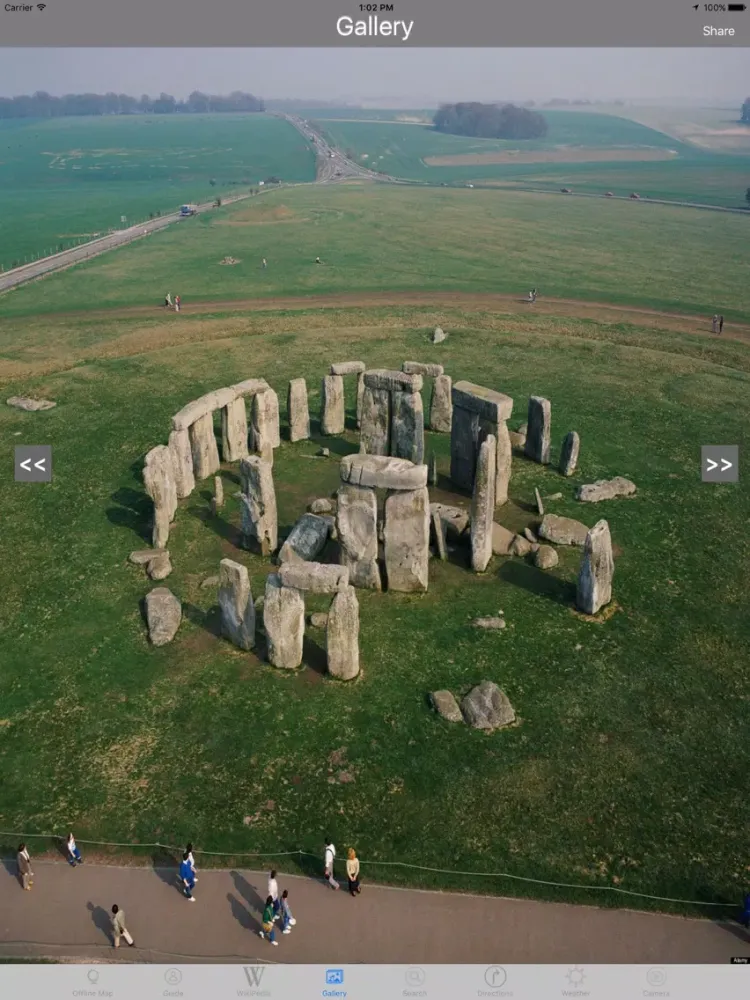 Tangkapan layar Stonehenge Wiltshire, England Tourist Travel Guide iPad 