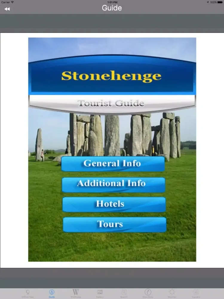 Tangkapan layar Stonehenge Wiltshire, England Tourist Travel Guide iPad 