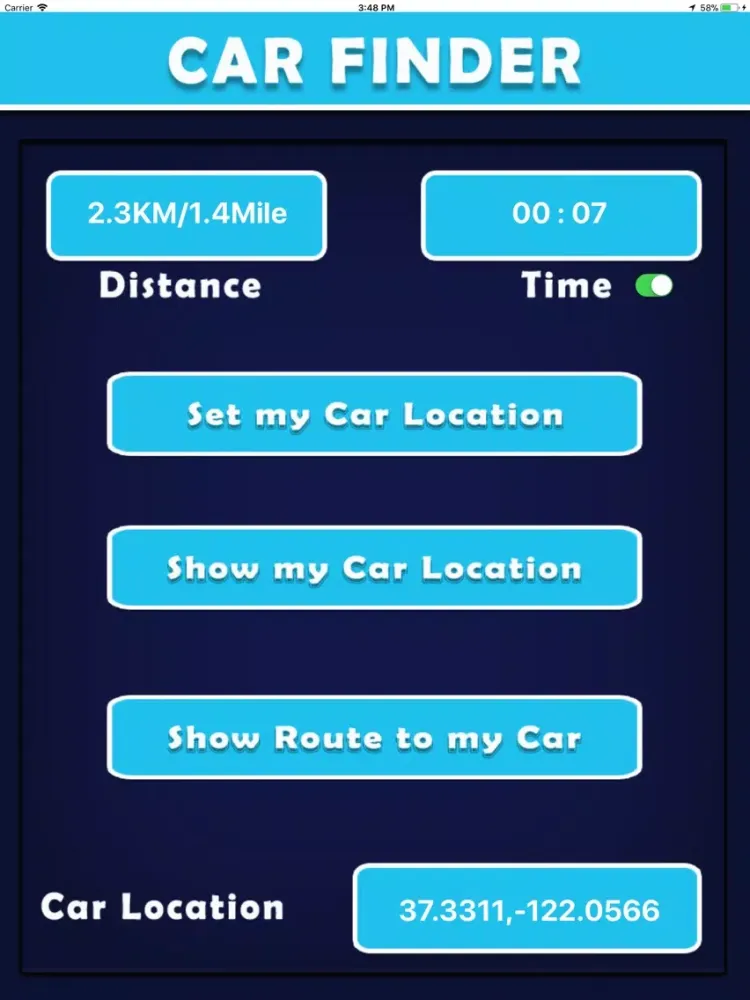 Trace my CAR iPad Screenshots