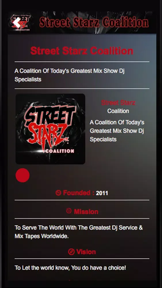 Tangkapan skrin Street Starz Coalition
