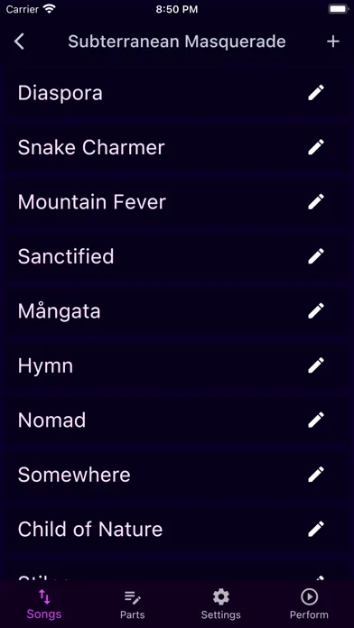 MIDI Set List سکرین شاٹس