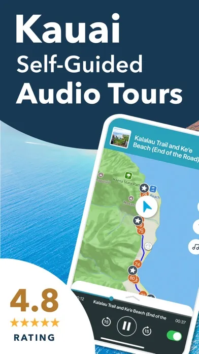 Capturas de tela do Shaka Kauai Audio Tour Guide