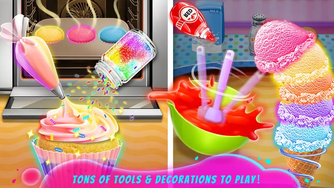 Скриншоты Rainbow Glitter Desserts Maker