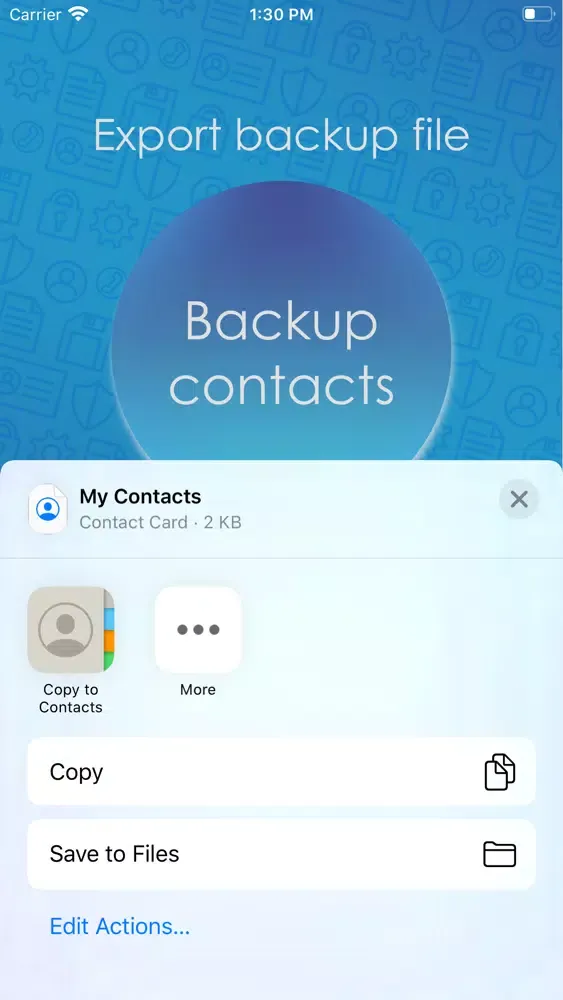 صور Contacts Backup File