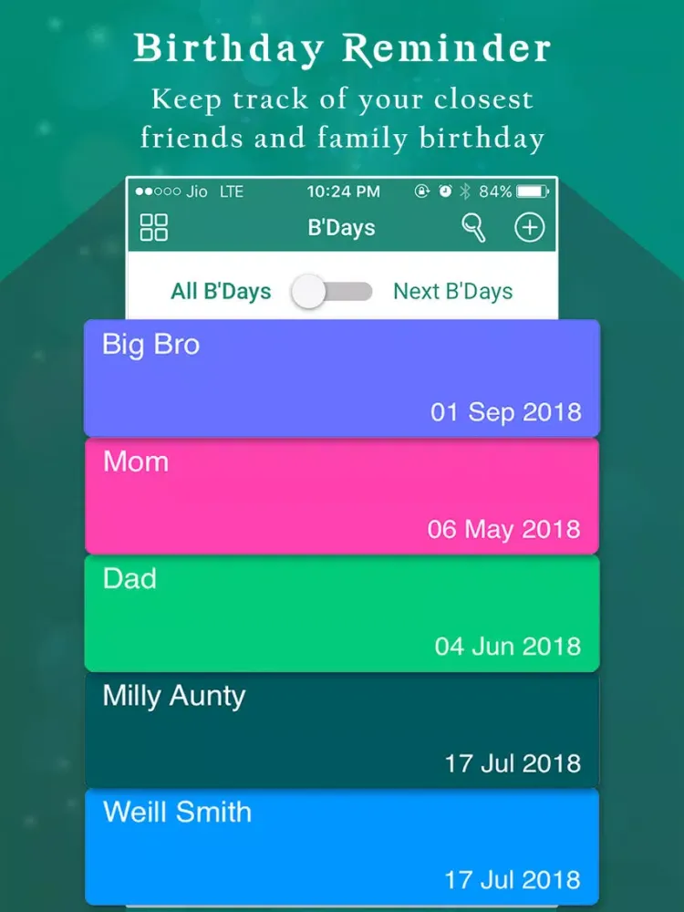 Скриншоты B'day Reminder iPad 