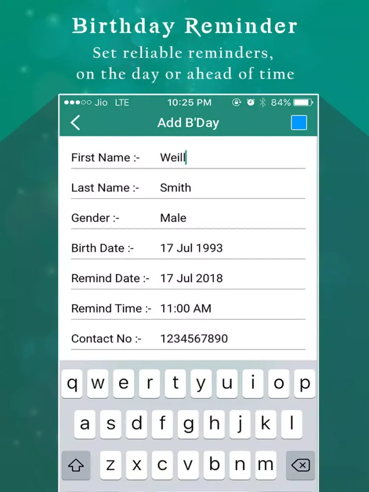 Скриншоты B'day Reminder iPad 
