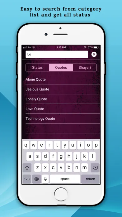 Captures d'écran de Whats Status Quotes & Shayari