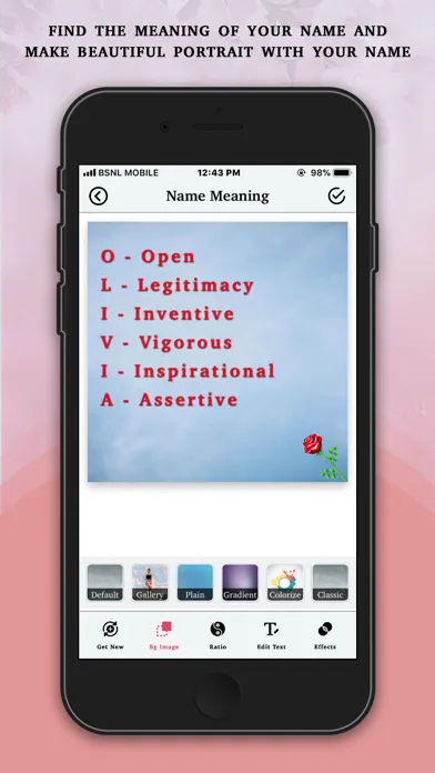 Zrzuty ekranu My Name Meaning Maker