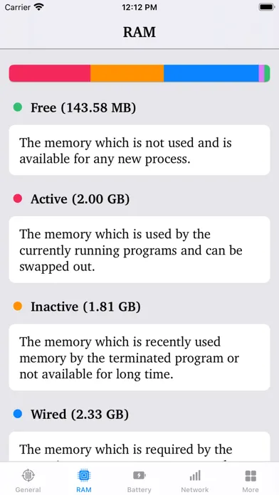Captures d'écran de System Info - Monitor RAM & OS