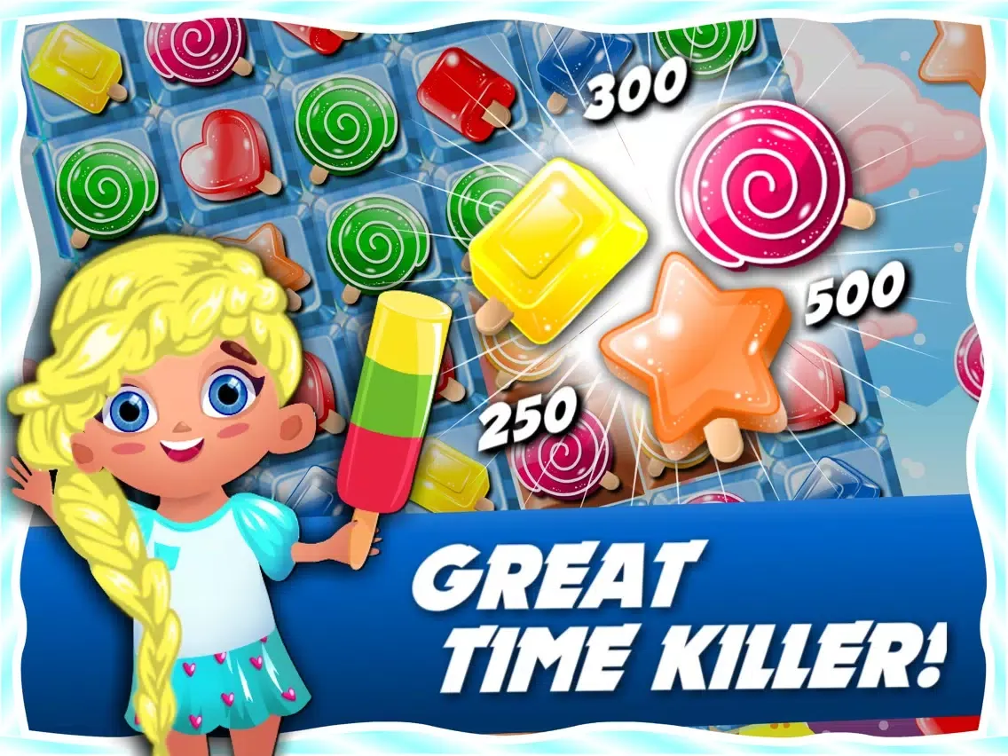 Tangkapan skrin Frozen Ice-cream Puzzle - match-3 candy game for soda mania'cs gratis iPad 