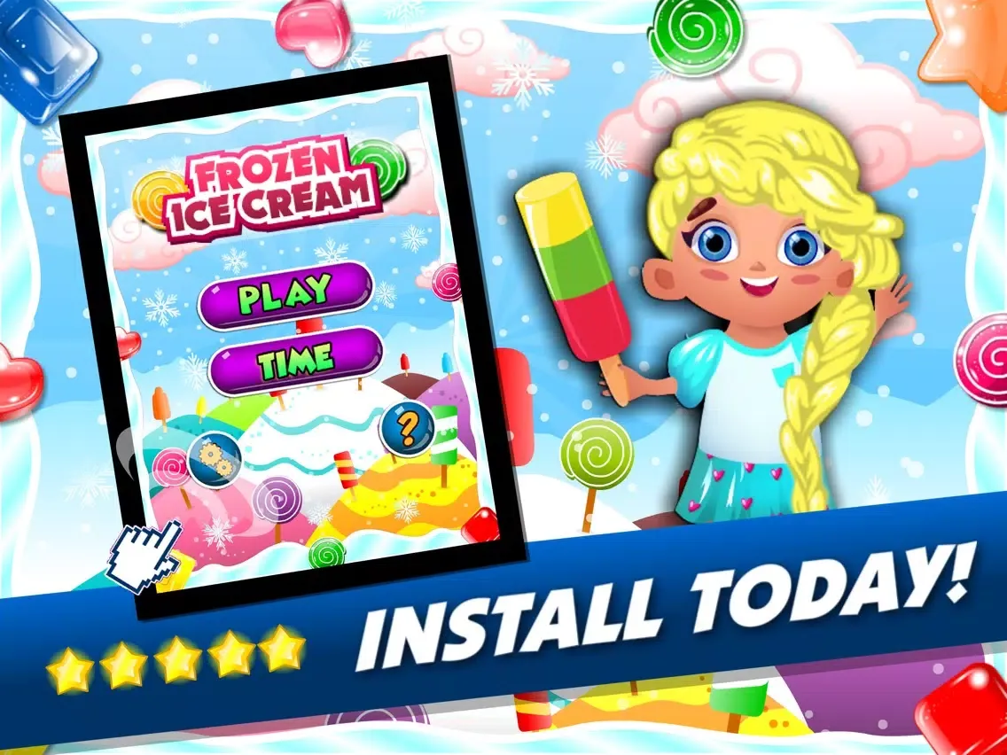 Tangkapan skrin Frozen Ice-cream Puzzle - match-3 candy game for soda mania'cs gratis iPad 