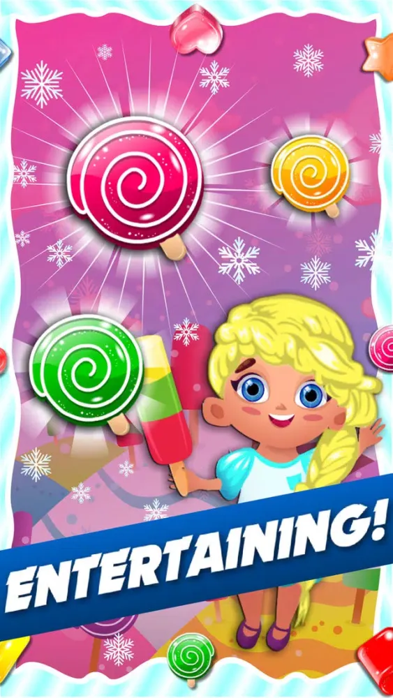 Tangkapan skrin Frozen Ice-cream Puzzle - match-3 candy game for soda mania'cs gratis