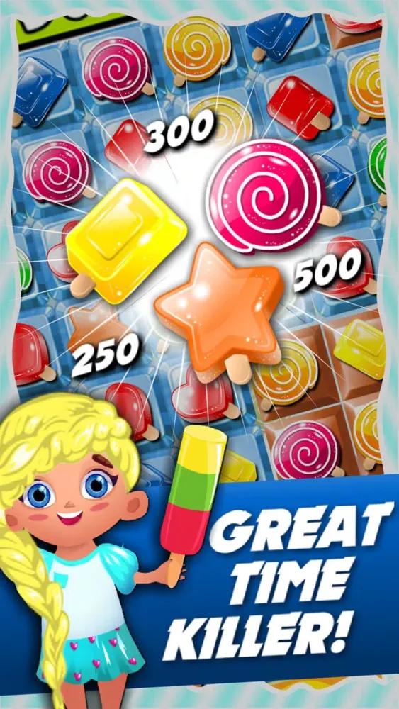 Tangkapan skrin Frozen Ice-cream Puzzle - match-3 candy game for soda mania'cs gratis