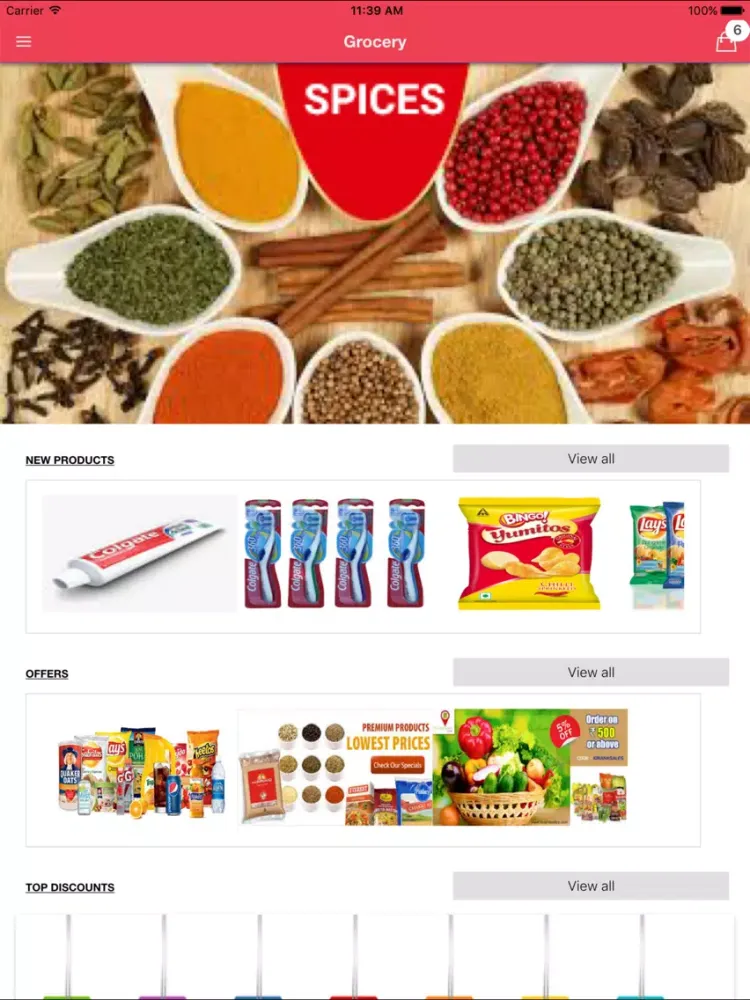 Tangkapan layar Grocery Mart iPad 