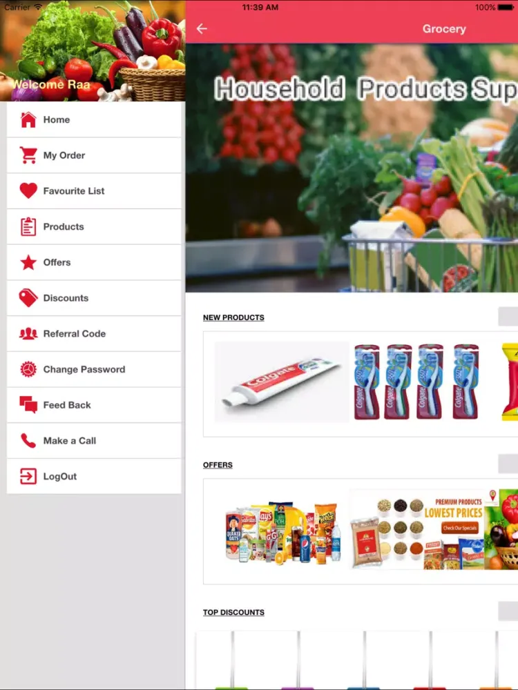 Tangkapan layar Grocery Mart iPad 