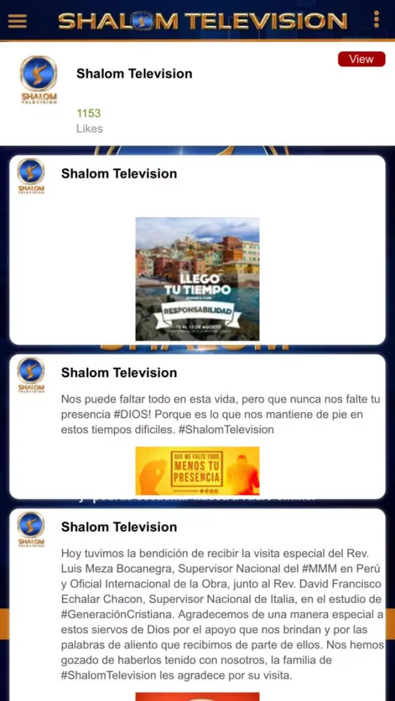 Ảnh chụp màn hình của Shalom Television
