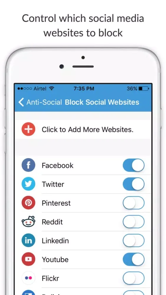 Anti-Social - Block social media content from websites Screenshots