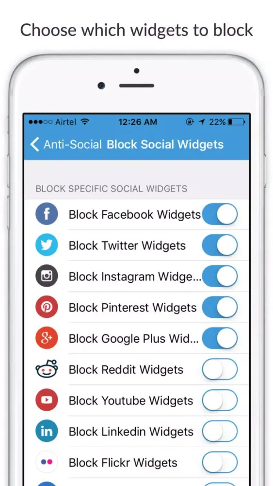 Anti-Social - Block social media content from websites Screenshots