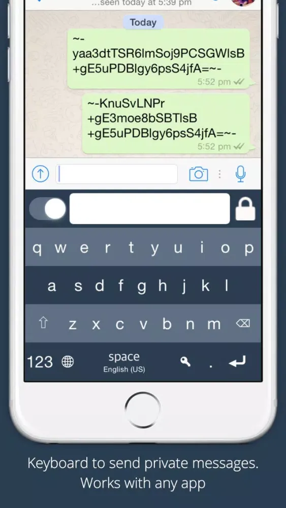 Secure Text Keyboard - Encrypt your private messages for WhatsApp, email, etc Ekran Görüntüleri