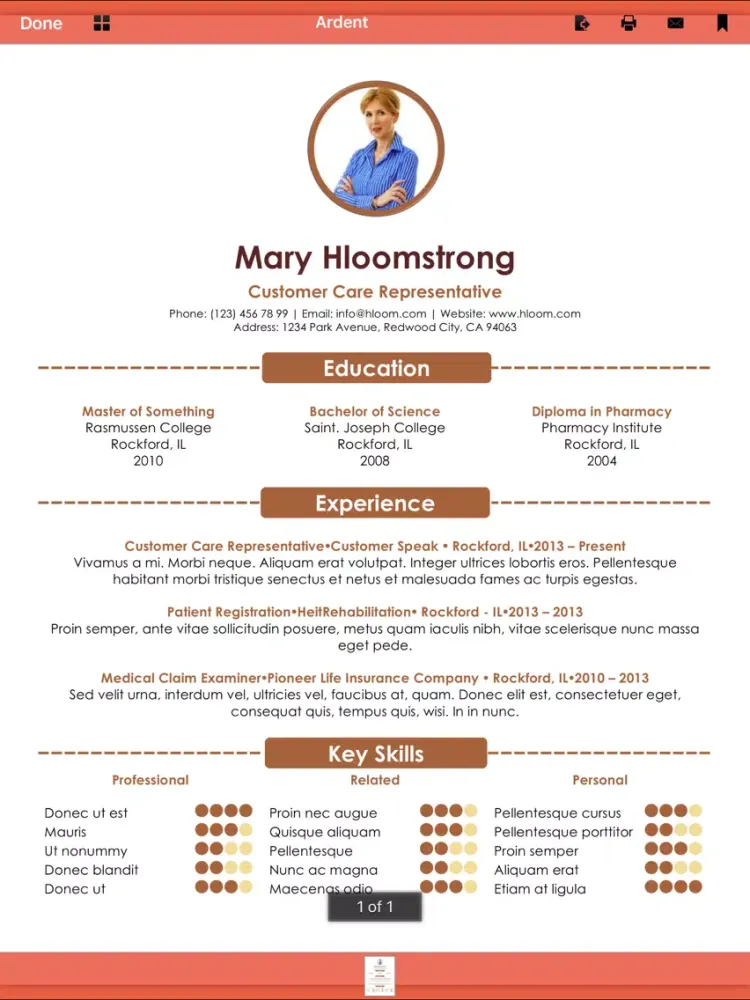 Ảnh chụp màn hình của 333 Resume Templates iPad 