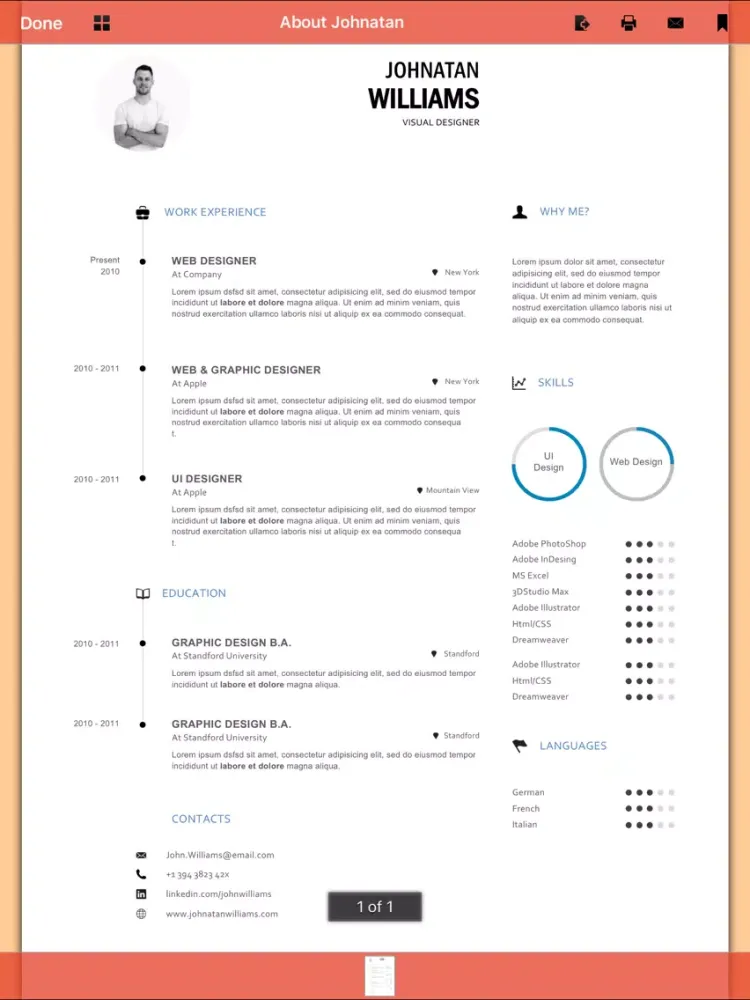 Ảnh chụp màn hình của 333 Resume Templates iPad 