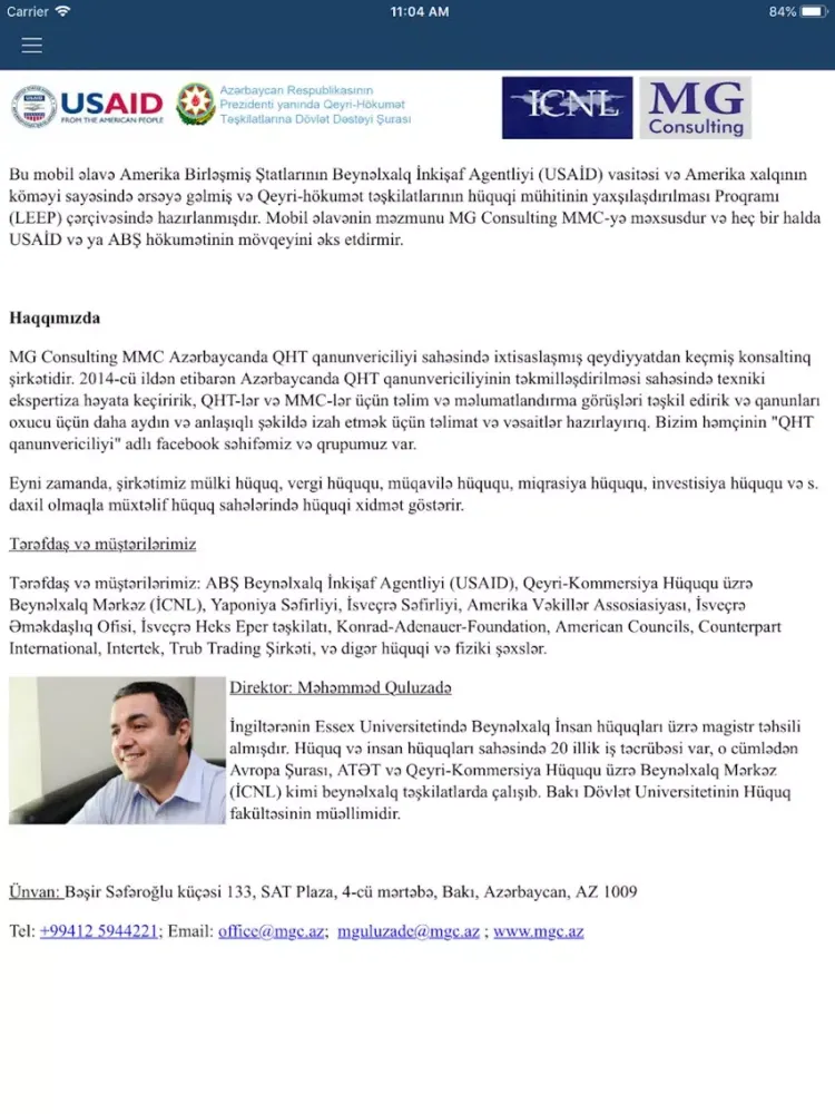 NGO Azerbaijan iPad 應用截圖