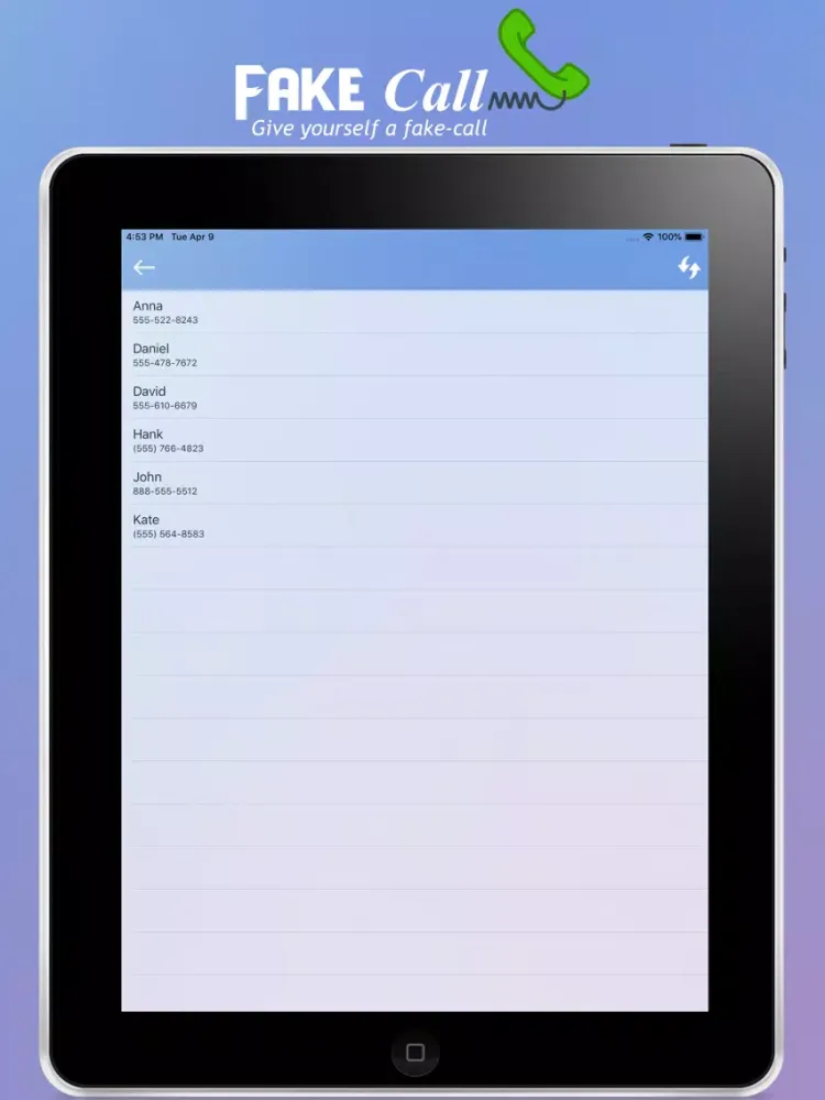 Fake Call 2019 iPad  স্ক্রিনশট