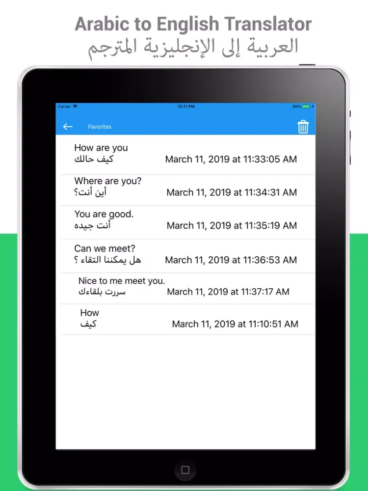 Tangkapan layar English Arabic Translator iPad 