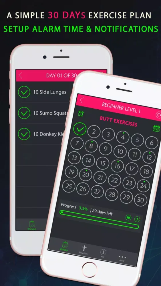Capturas de tela do 30 Day Firm Butt Fitness Challenges Pro