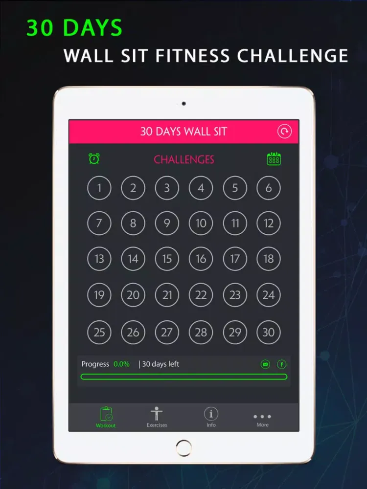 تصاویر 30 Day Wall Sit Fitness Challenges Pro iPad 