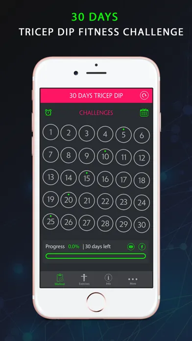30 Day Tricep Dip Fitness Challenges Screenshots