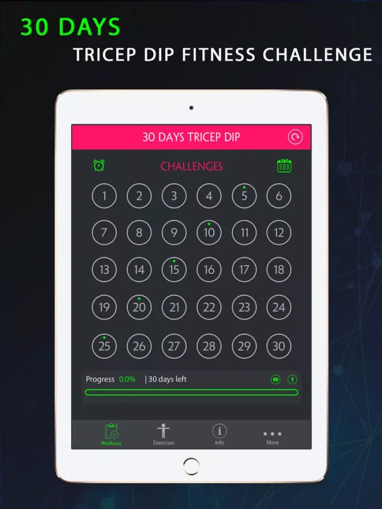 30 Day Tricep Dip Fitness Challenges Pro iPad  سکرین شاٹس