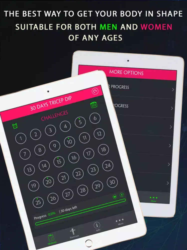 30 Day Tricep Dip Fitness Challenges Pro iPad  سکرین شاٹس
