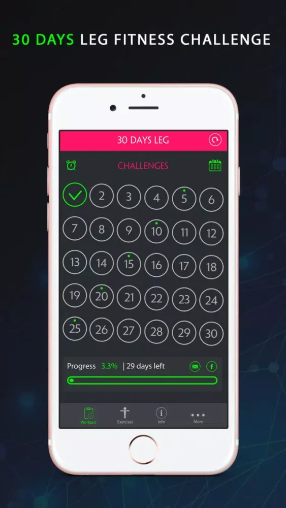 Tangkapan skrin 30 Day Leg Fitness Challenges ~ Daily Workout Pro