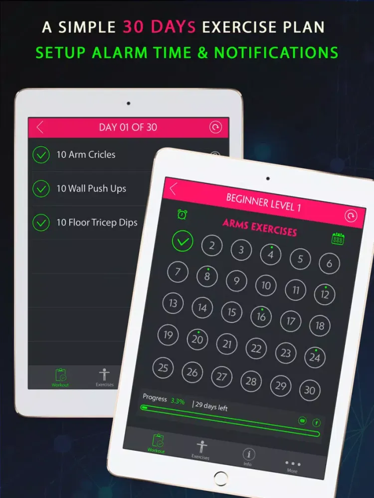 Zrzuty ekranu 30 Day Toned Arms Fitness Challenges Pro iPad 