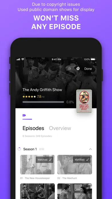 Capturas de tela do Eastwatch - TV Show Tracker