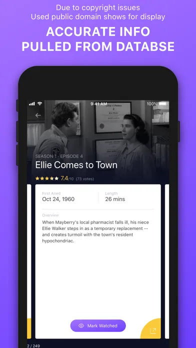 Capturas de tela do Eastwatch - TV Show Tracker