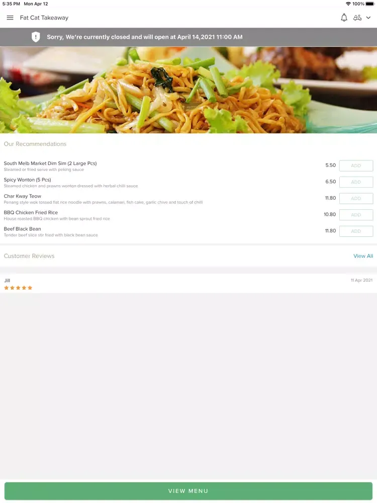 Fat Cat Takeaway iPad 应用截图
