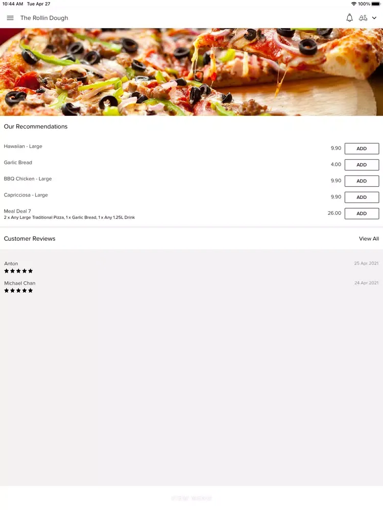 The Rollin Dough Pizza House iPad 應用截圖