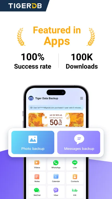 Tiger Data Backup سکرین شاٹس