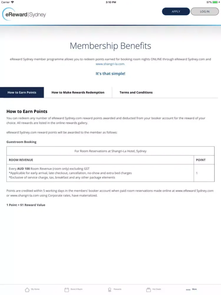 Скриншоты eReward Sydney iPad 
