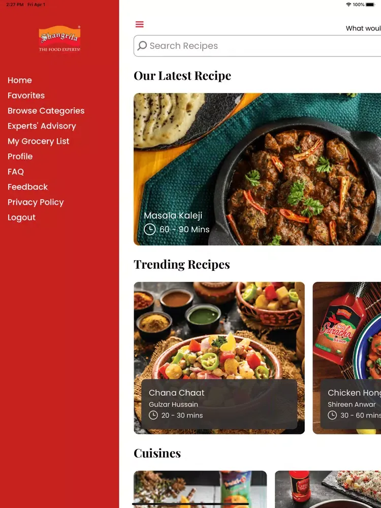 Скриншоты Shangrila Experts’ Recipes iPad 